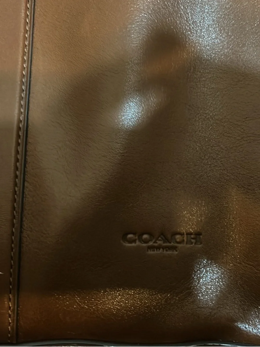 Coach Men's Smooth Leather Briefcase in Chestnut